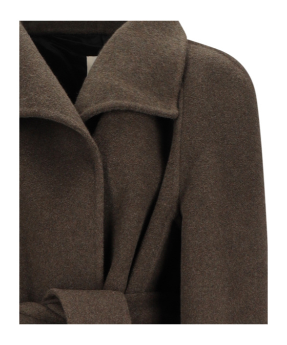 Khaite Lapel Coat In Brown