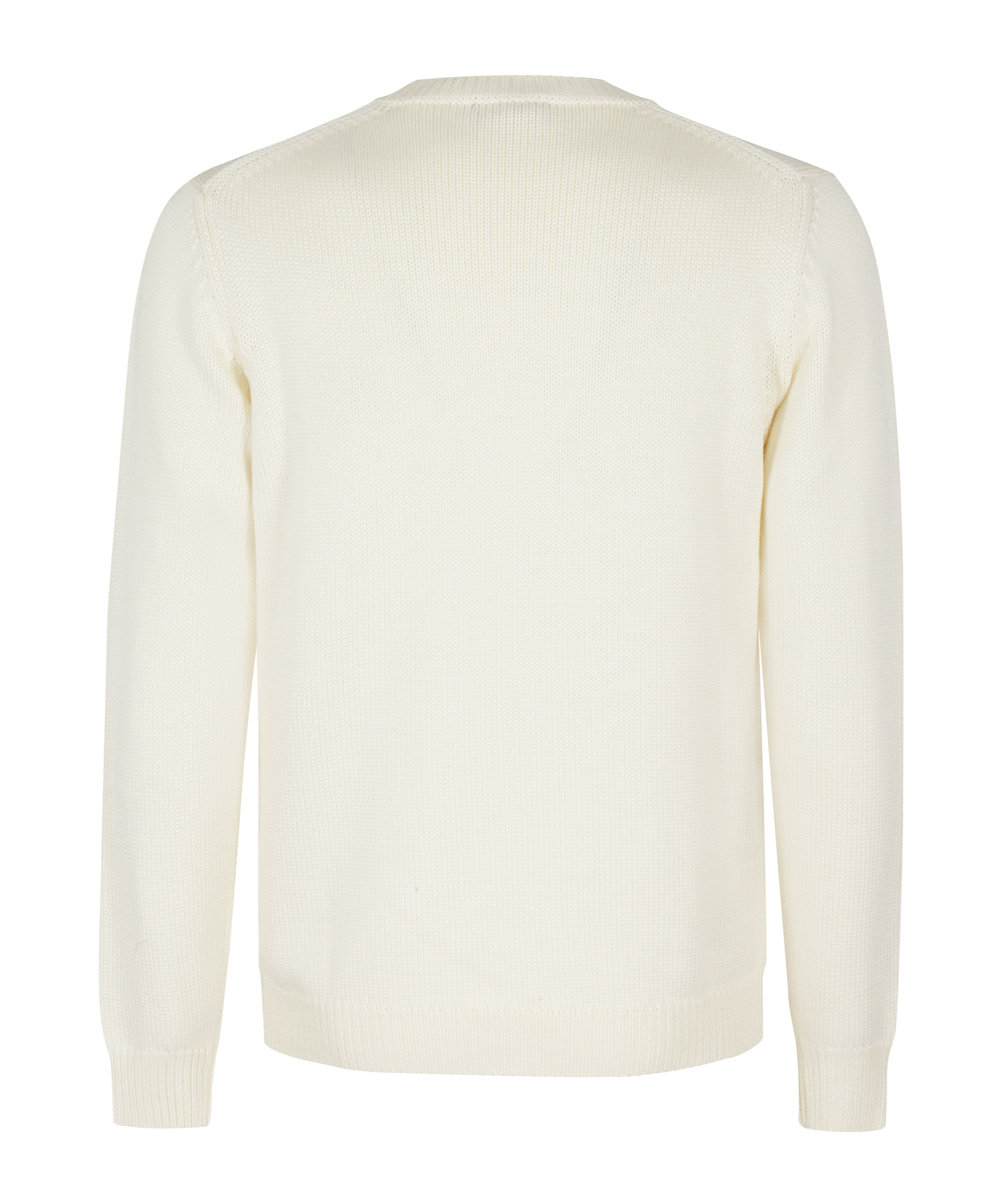 Roberto Collina Crew Neck Cotton Blend Brushed Sweater In White