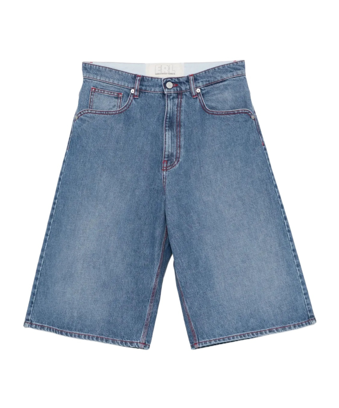 Erl Gender Inclusive Indiana Skate Denim Shorts In Blue