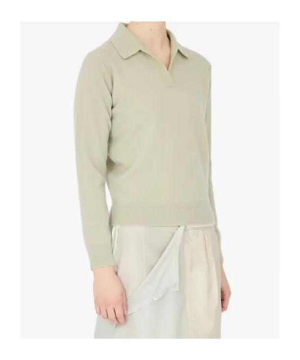Maison Margiela Ribbed Long Sleeve Top In Neutral
