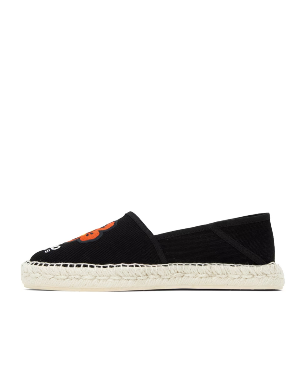 Kenzo Canvas Espadrilles With Logo Embroidery In Black