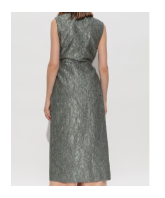Dries Van Noten Romina Crushed-plisse Vest In Gray