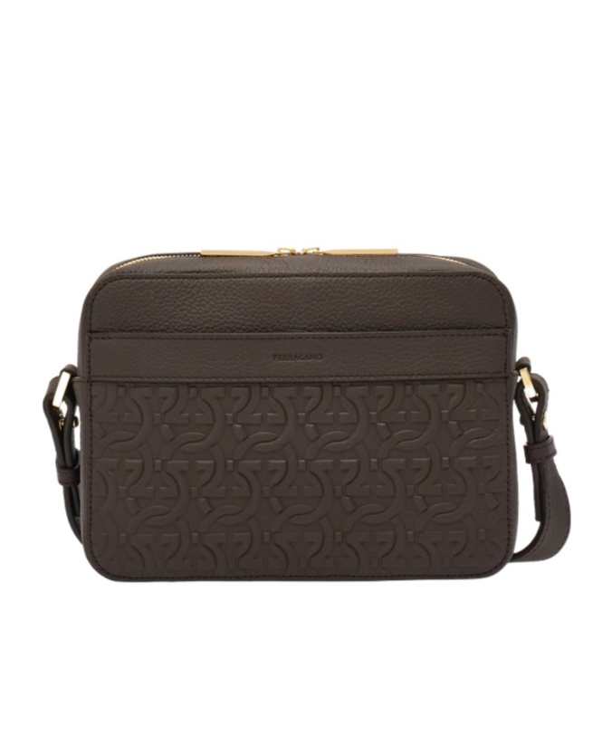 Shop Ferragamo Adjustable Shoulder Strap Shoulder Bag In Black
