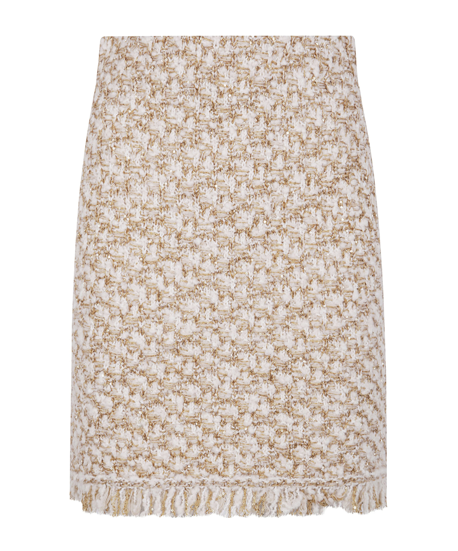 Fabiana Filippi Textured Midi Skirt With Fringe And Sequins In Multi