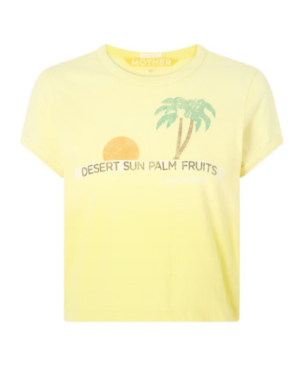 Mother Printed Cotton-jersey T-shirt In Yellow