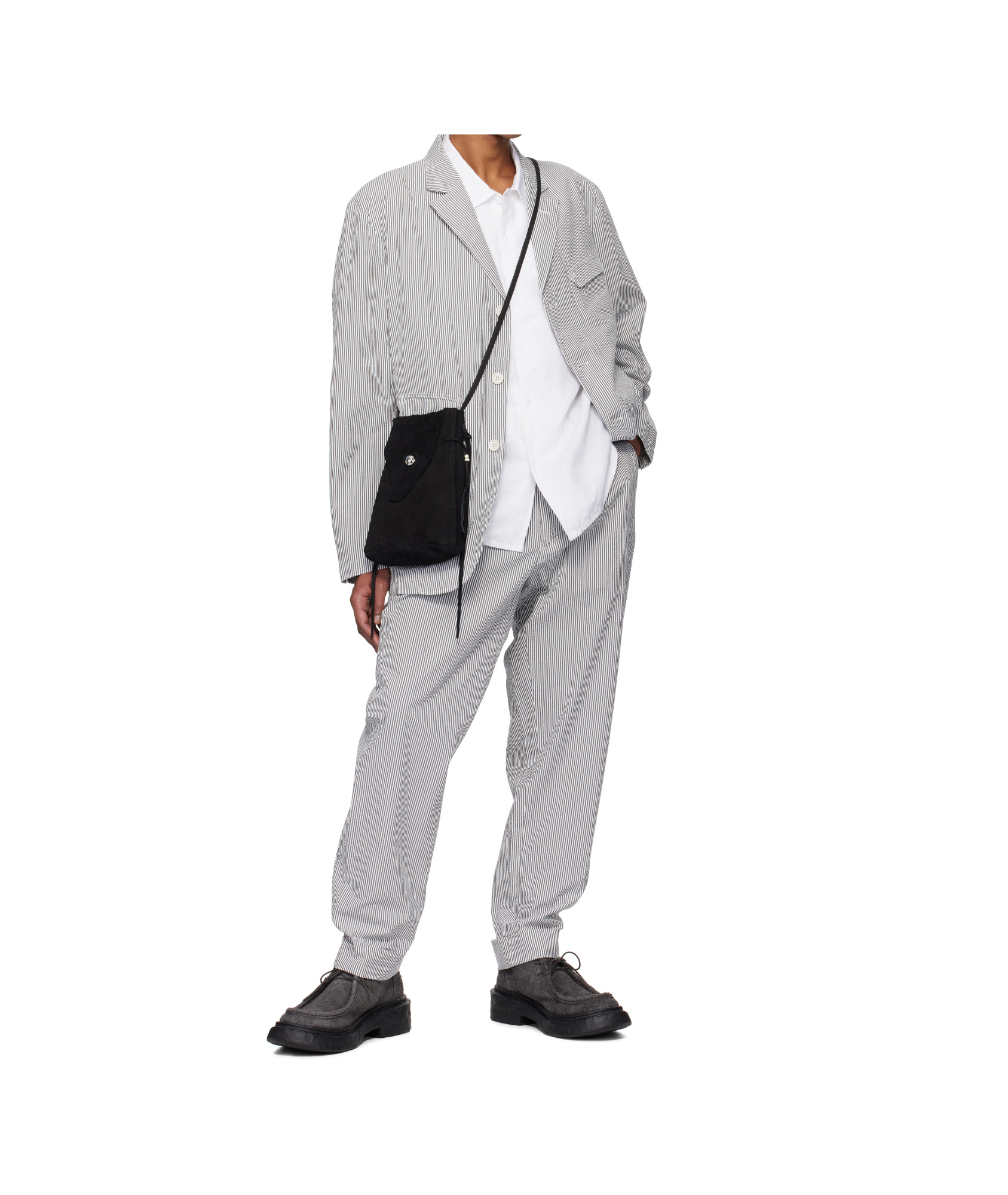 Engineered Garments Navy & White Andover Trousers In Navy Blue/white