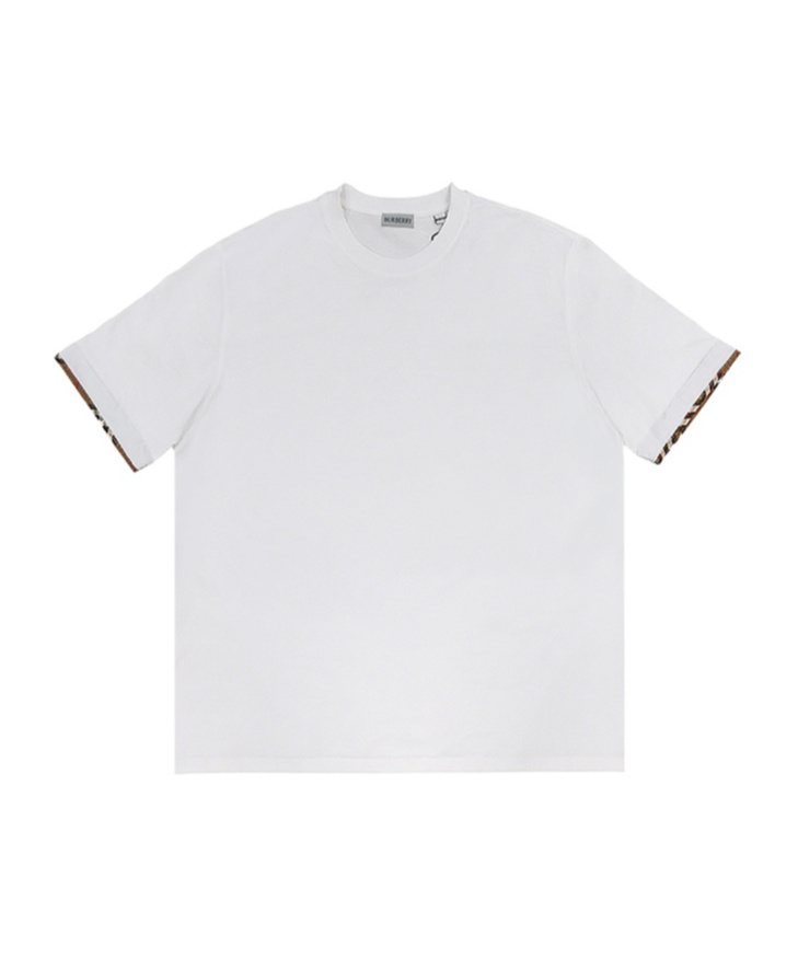 Burberry Check Trim T-shirt In White