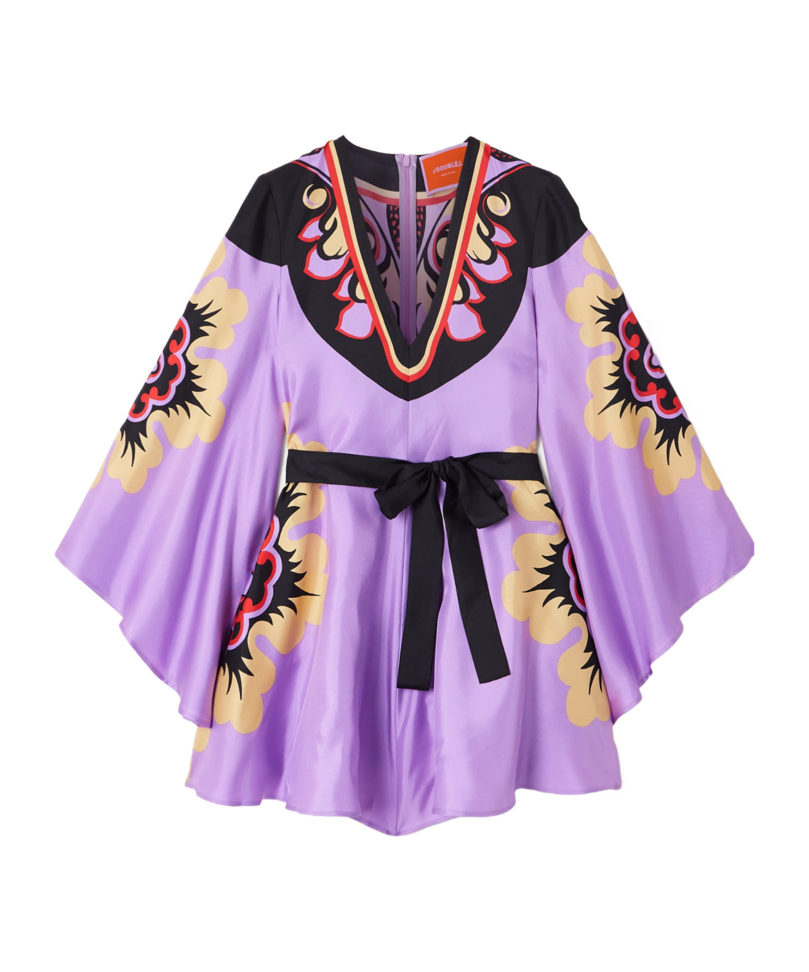 La Doublej Icon Magnifico Printed Mini Dress In Purple