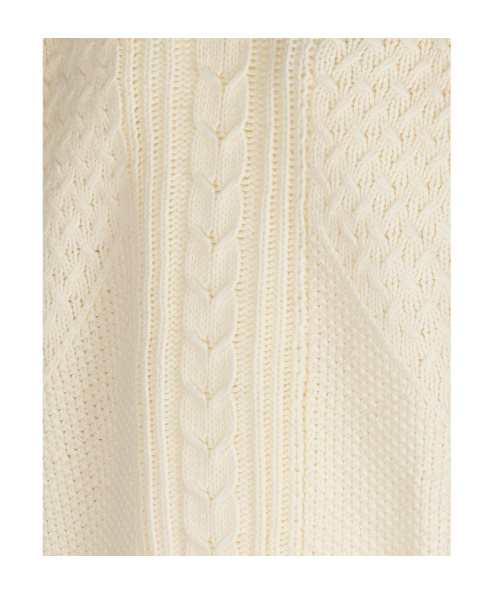 Dondup Cream Cable Knit Sweater With Textured Stitches In Neutral
