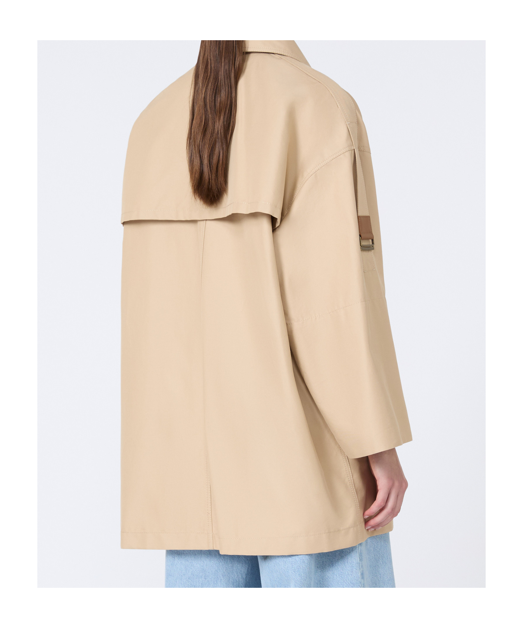 Max Mara Double-breasted Water-repellent Gabardine Trench Coat In Nude