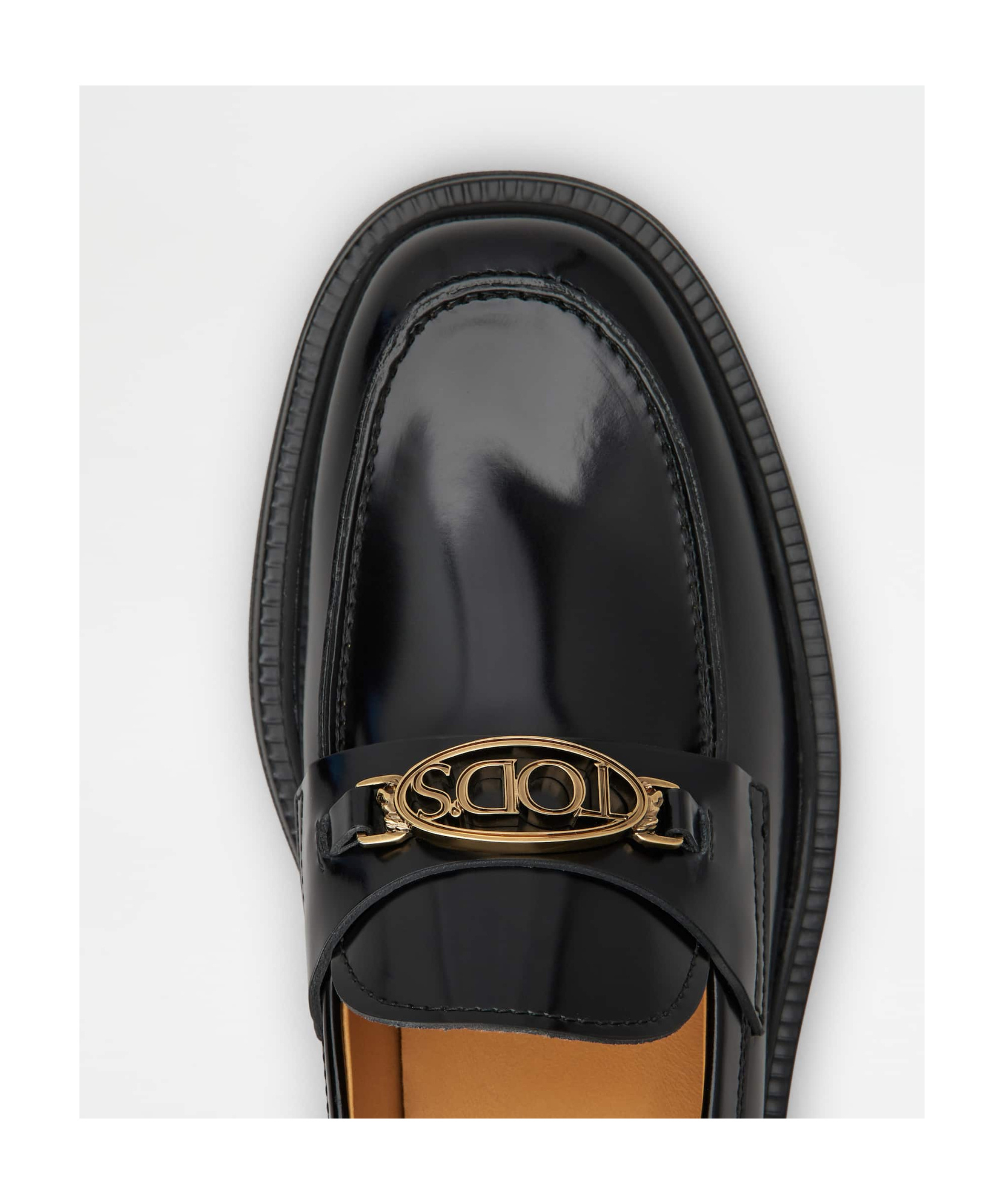 TOD'S TOD'S LOGO-PLAQUE SLIP-ON LOAFERS