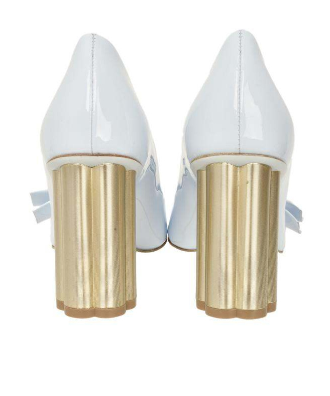 Ferragamo Vara Bow Series High Heels In White