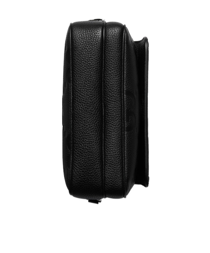 Gucci Jumbo Gg Leather Messenger Bag In Black