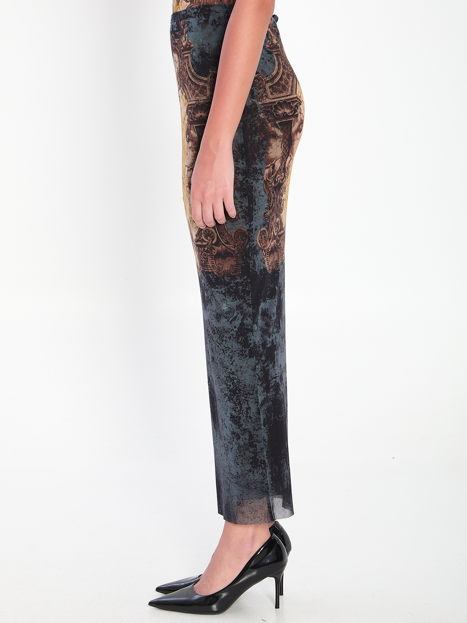 Jean Paul Gaultier Midi Skirt In Black
