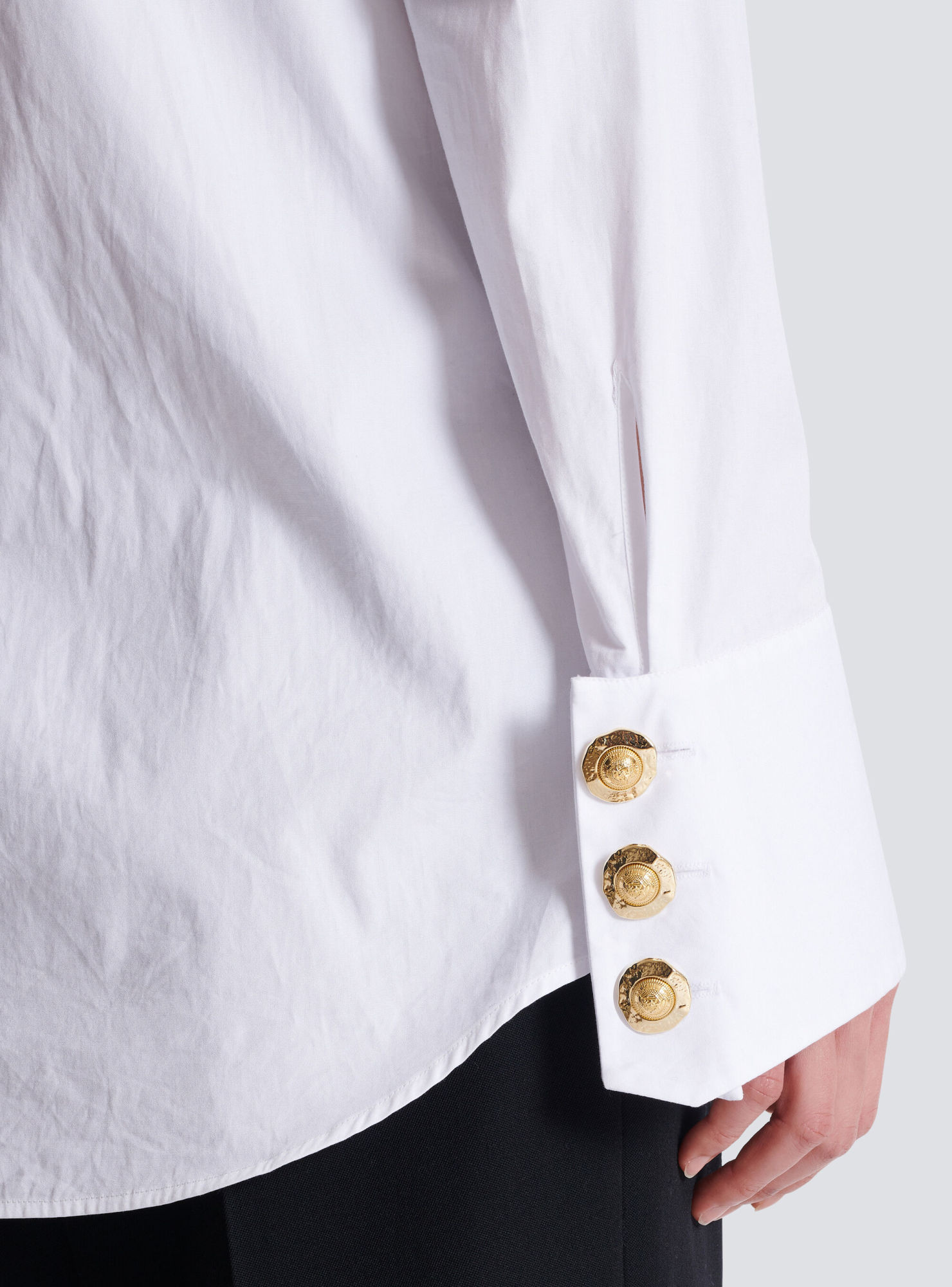 BALMAIN BALMAIN RUFFLED POPLIN SHIRT