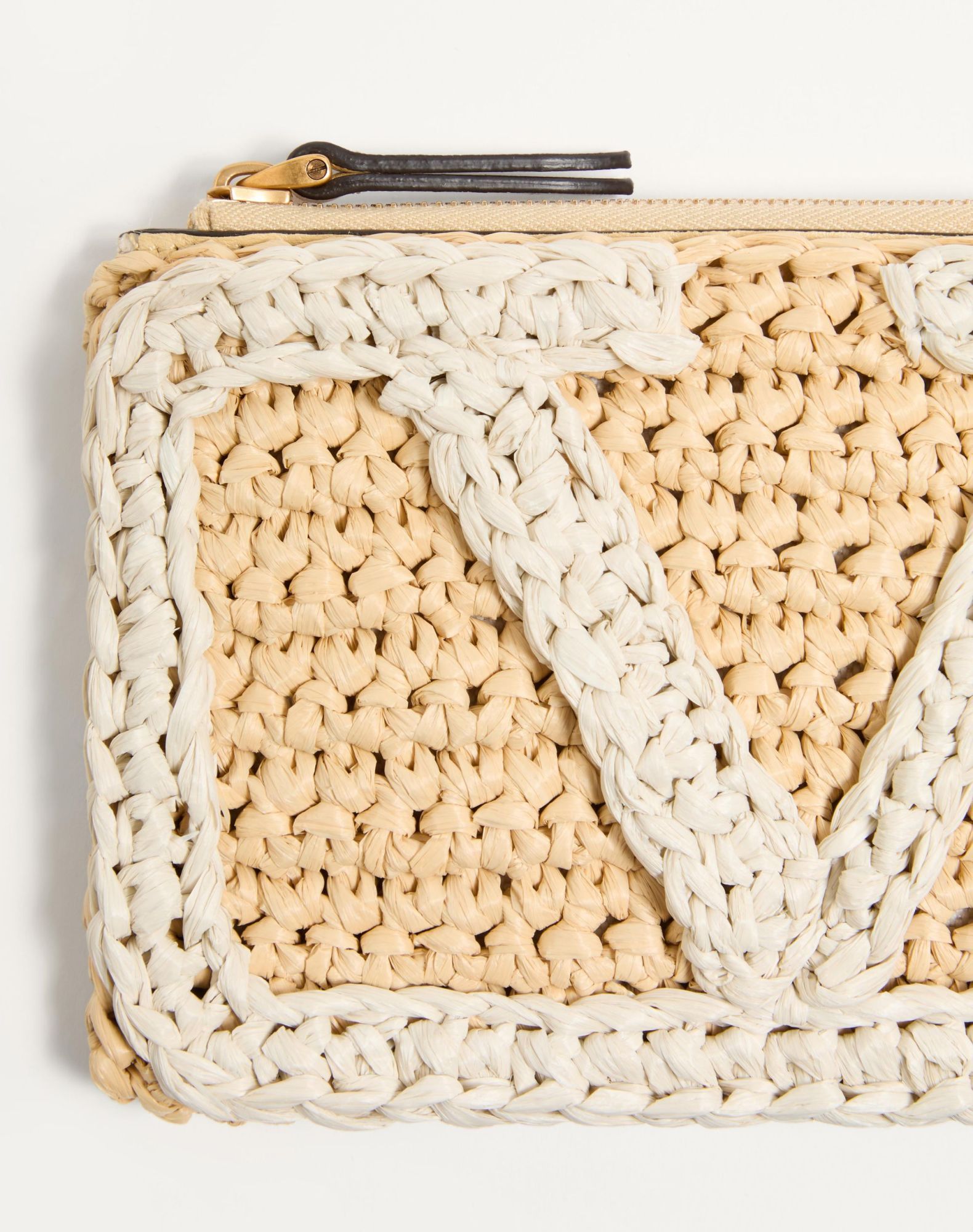 Valentino Viva Superstar Crocheted Faux Raffia Clutch