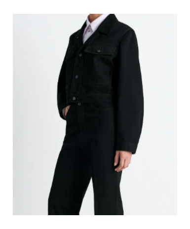 Lemaire Long Sleeve Denim Jacket In Black