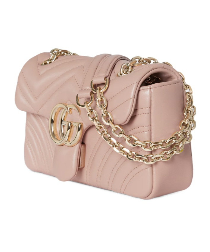 Gucci Gg Marmont Small Shoulder Bag In Pink