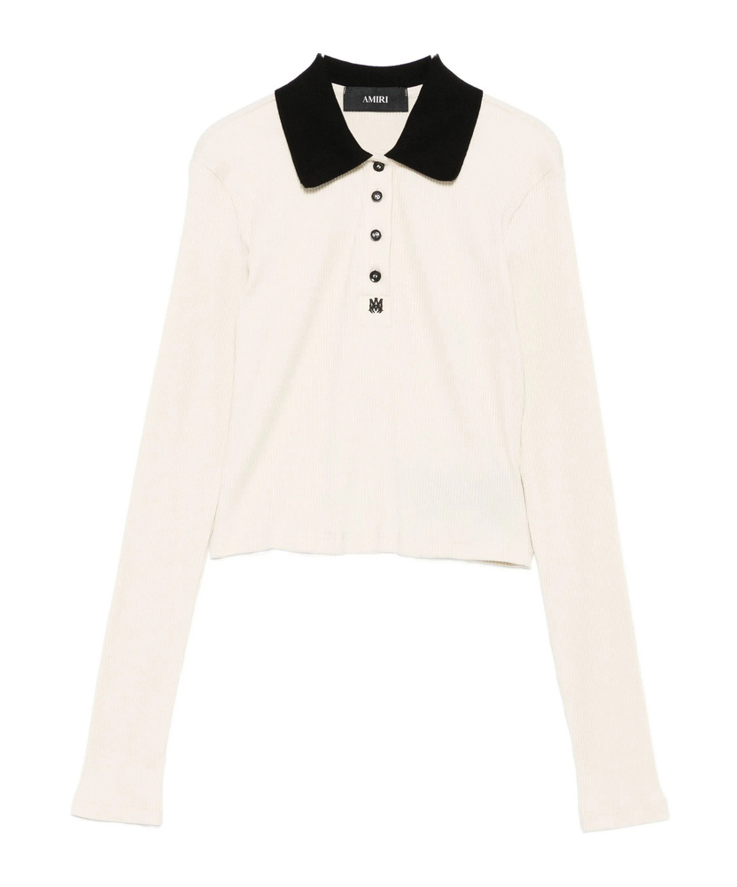Amiri Long-sleeved Polo Shirt In Neutral