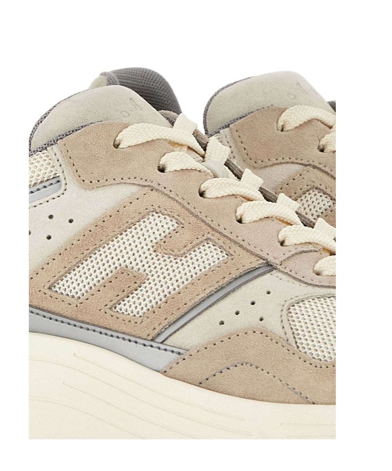 Hogan Leather Sneakers With Chunky Rubber Sole In White