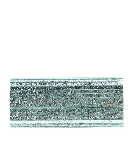 Jimmy Choo Glossy Clutch Bag In Green