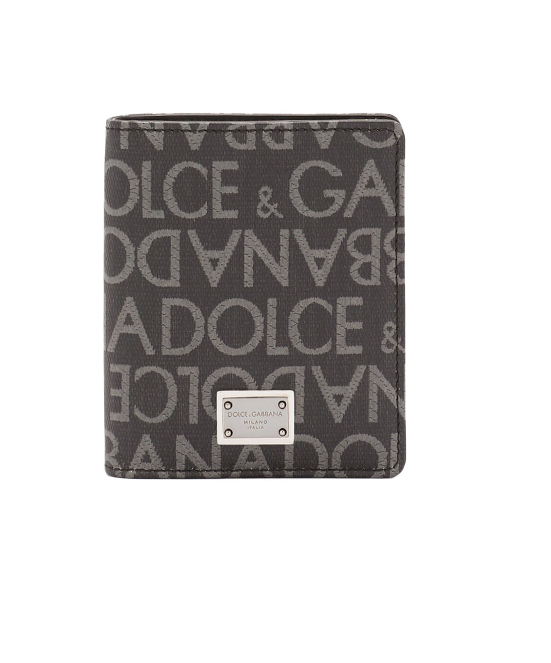 Dolce & Gabbana Coated Jacquard Bi-fold Card Holder In Black