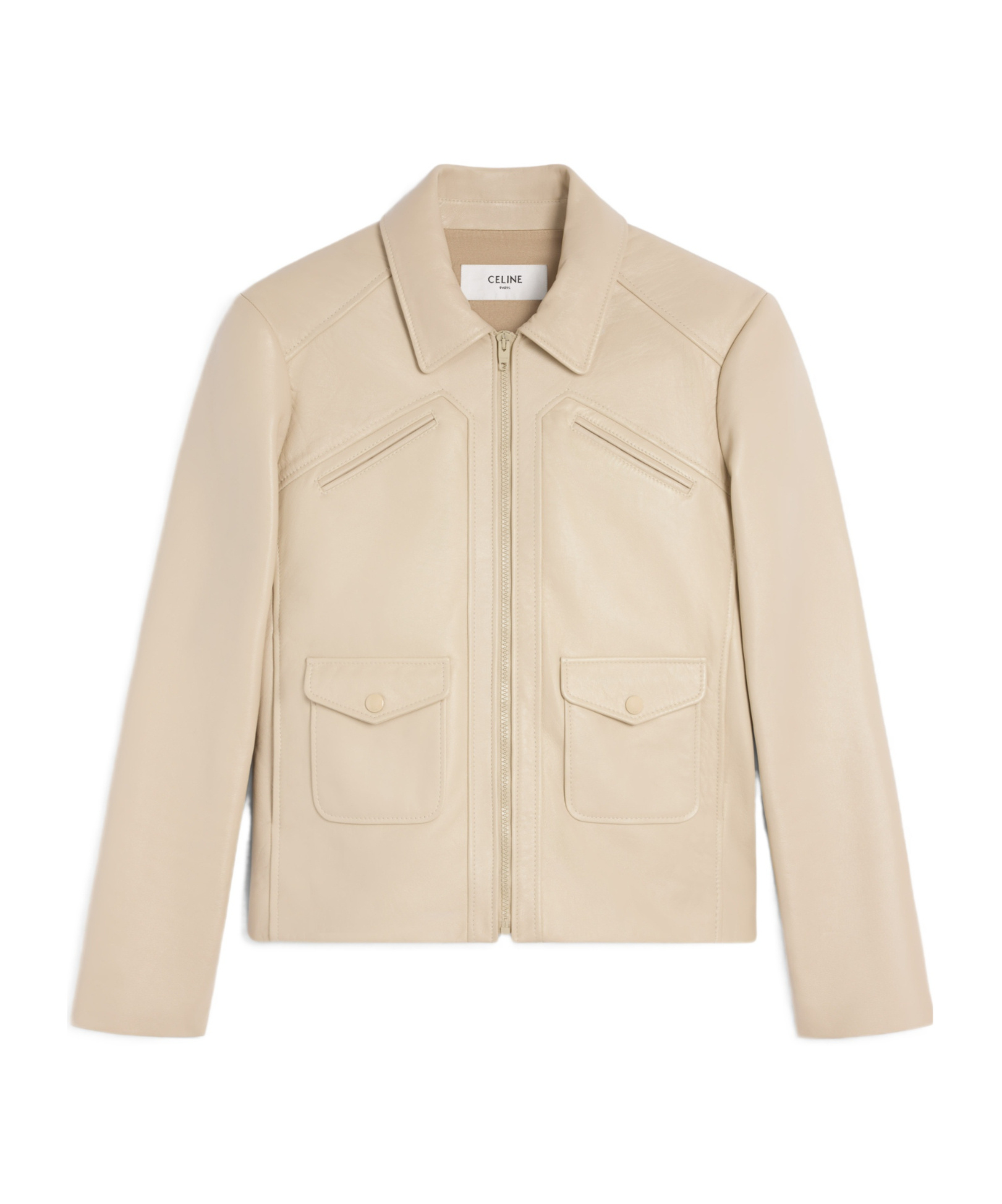Celine Blouson In Lambskin In Neutral