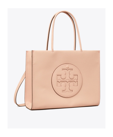 Tory Burch Small Ella Logo-appliqué Tote Bag In Nude