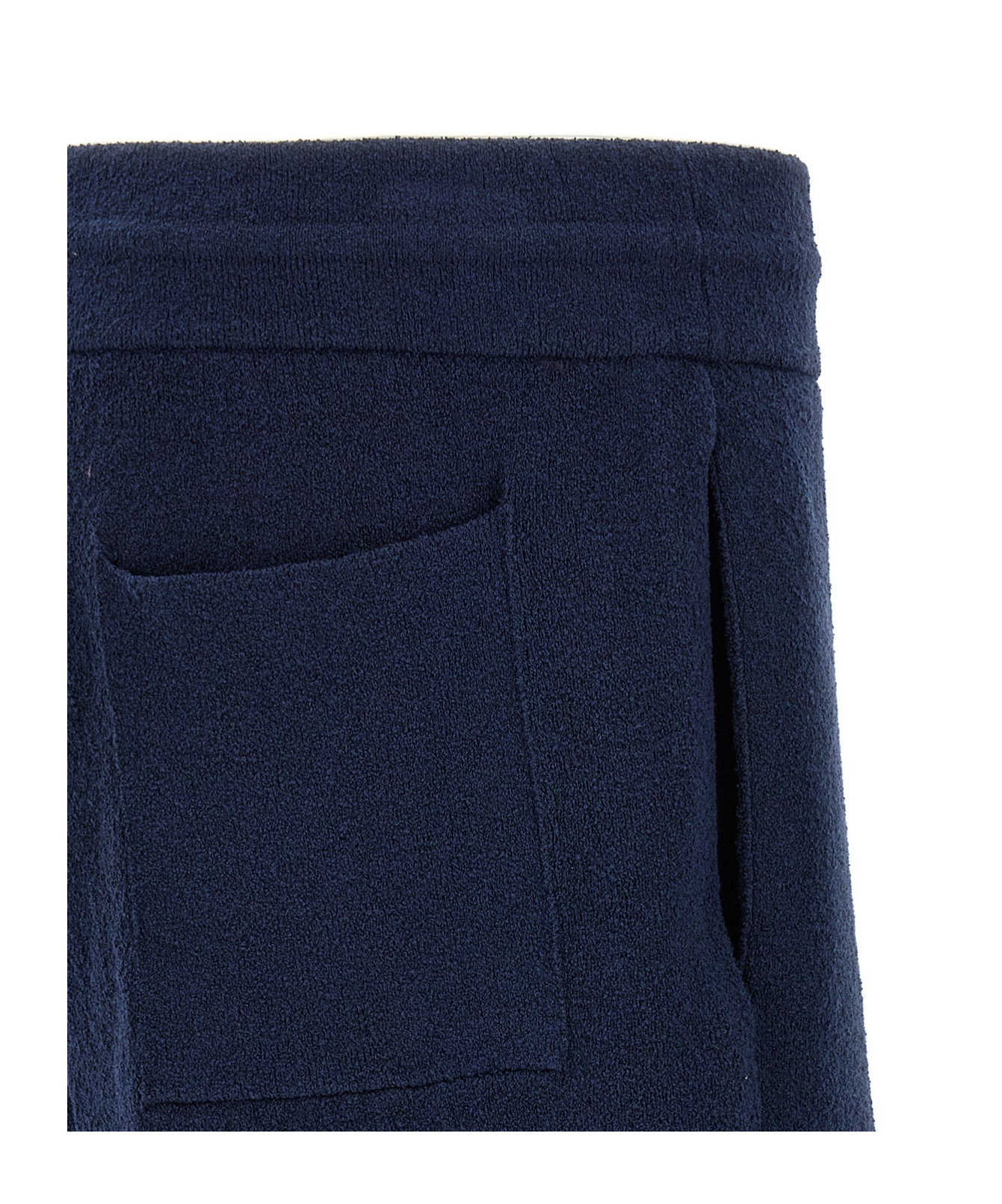 Roberto Collina Terry Cloth Drawstring Bermuda Shorts In Blue