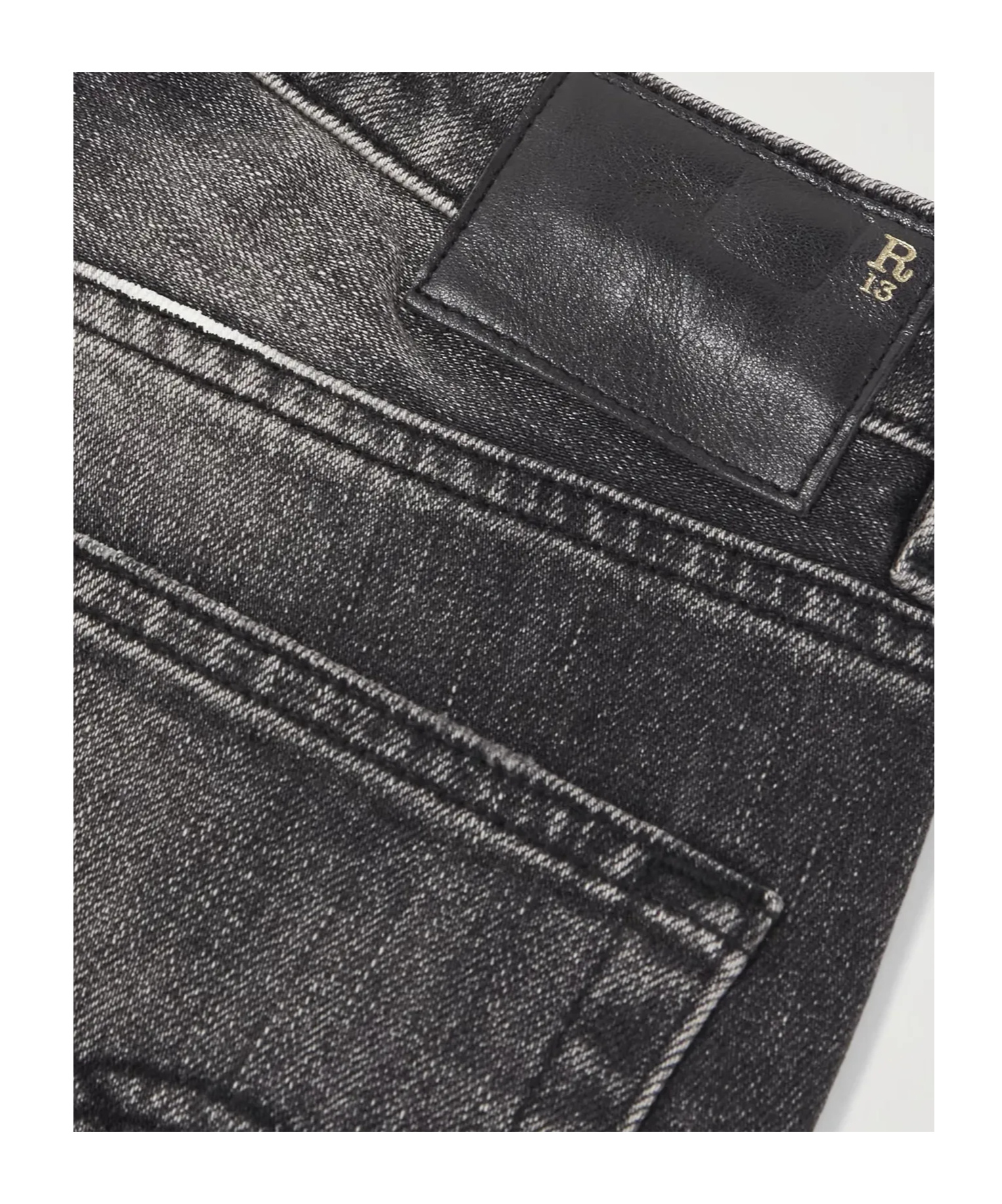 R13 Joan Kick Mid-rise Flared Jeans In Black