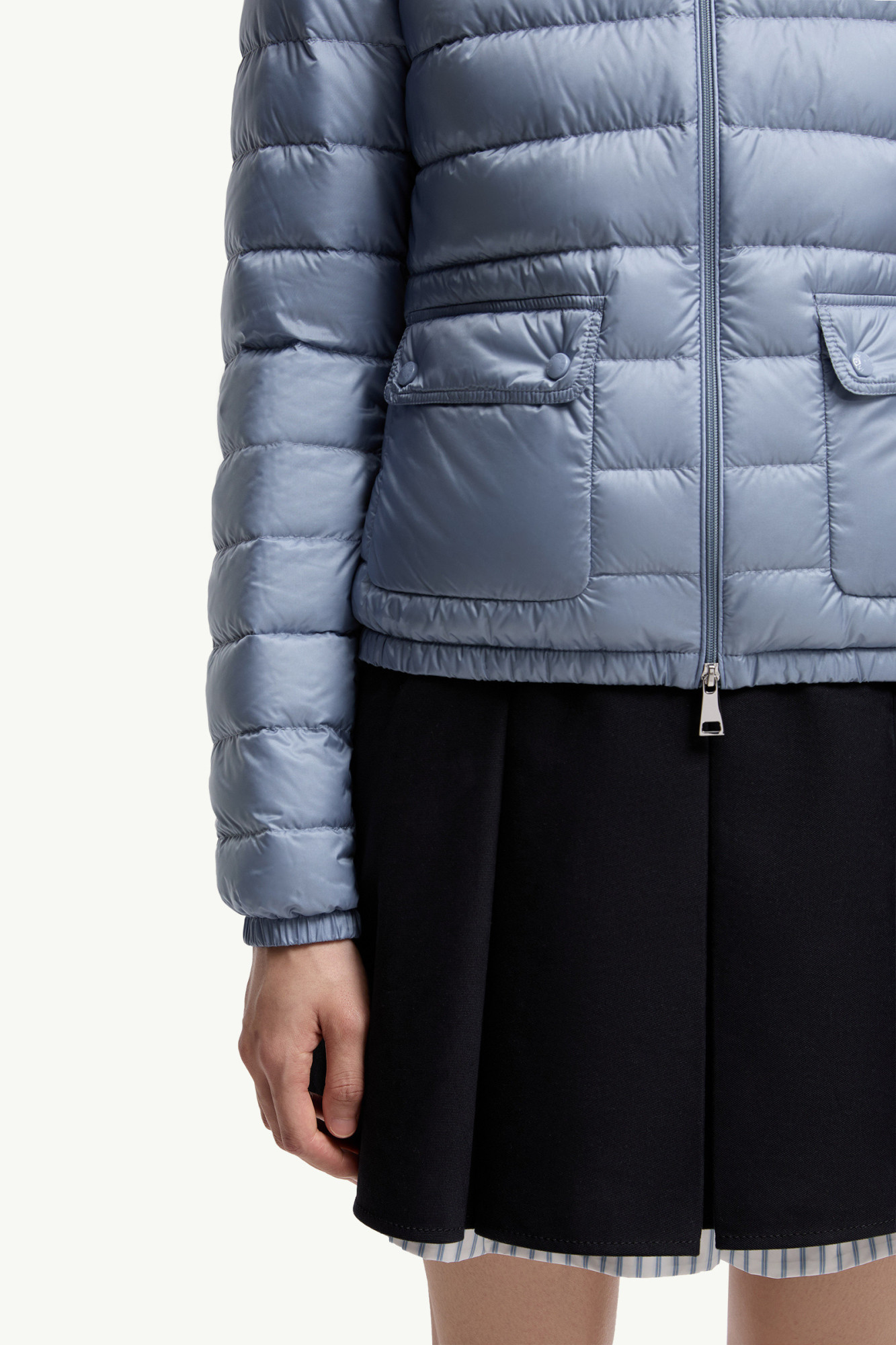 Moncler Lans Packable Short Down Jacket In Blue