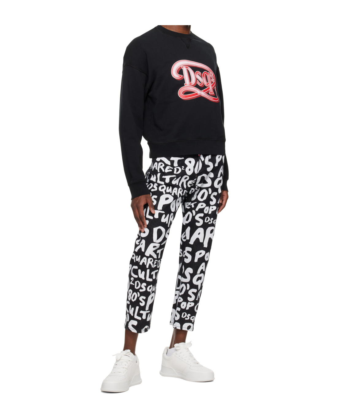 Dsquared2 Black Drop Fit Sweatshirt In Black