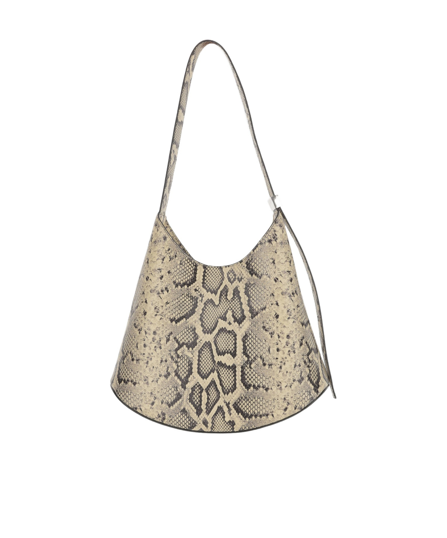 Jil Sander Python Print Leather Shoulder Bag In Nude