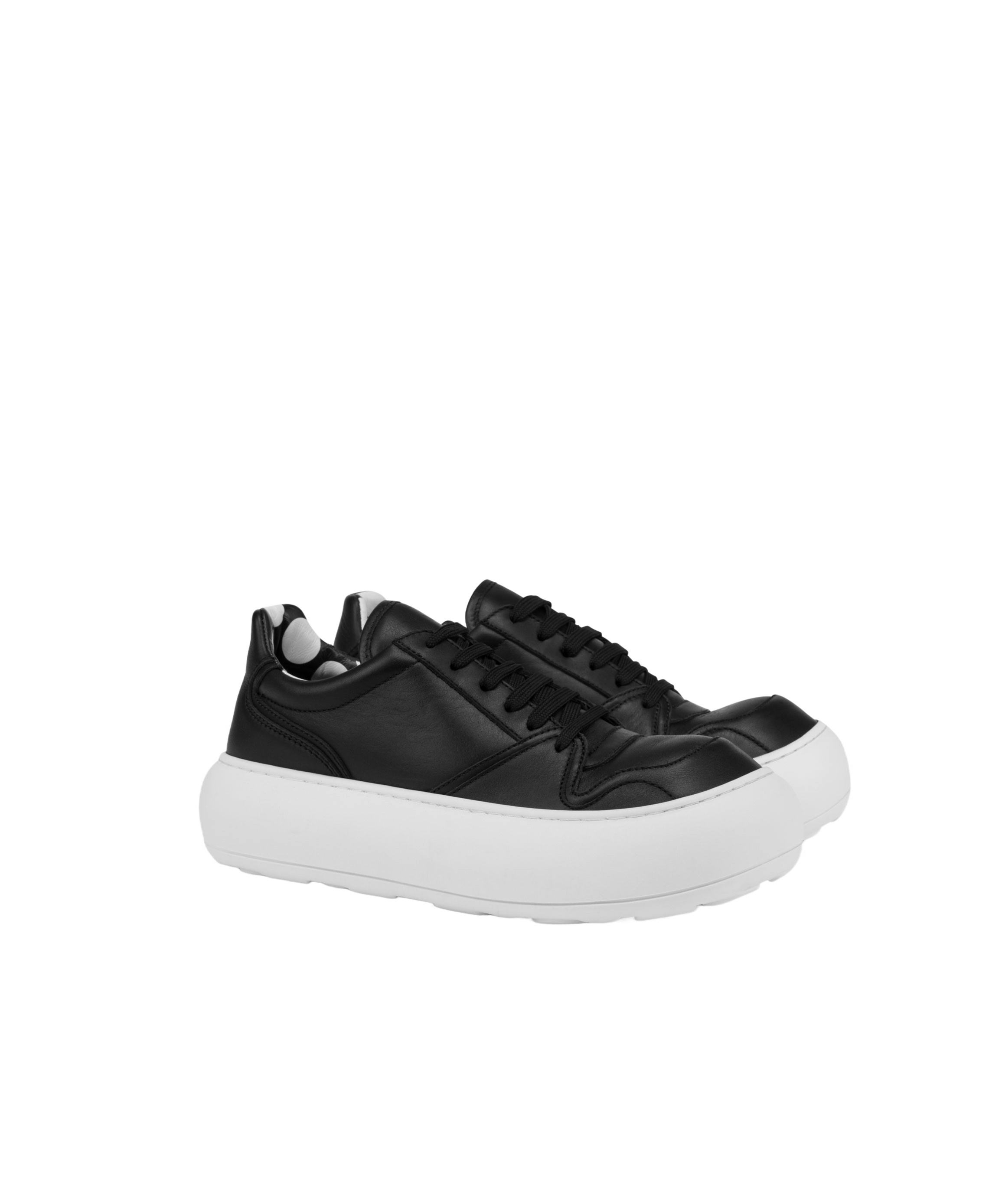 Moschino Sneakers In Calf Leather Ollie In Black