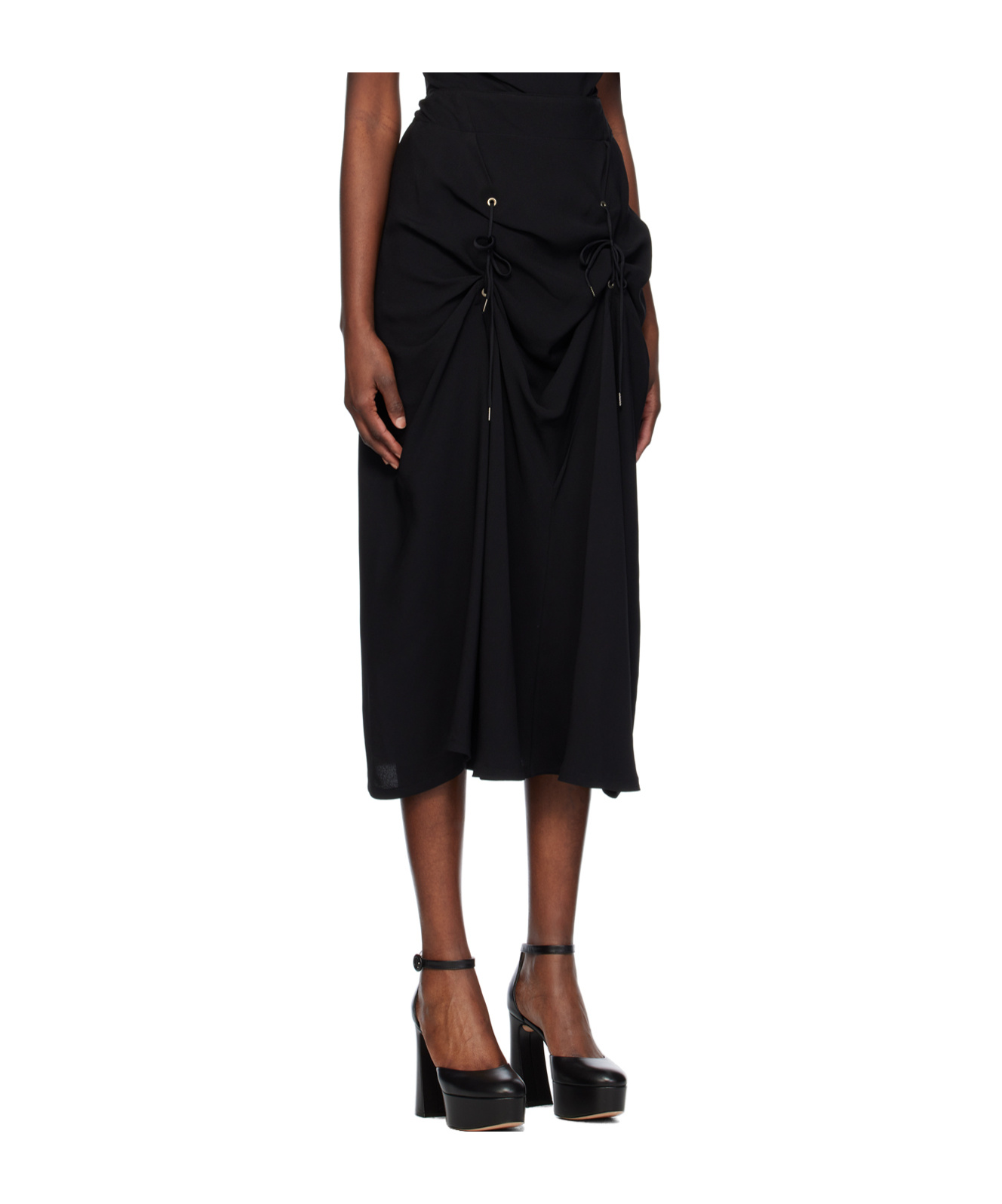 Shop Vivienne Westwood Cj Draped Midi Skirt In Black