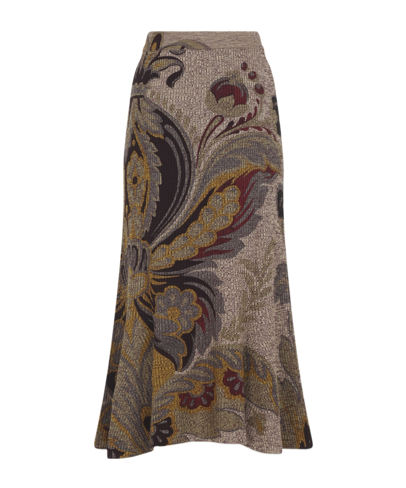 Etro Knit Midi Jupe Trompette In Multi