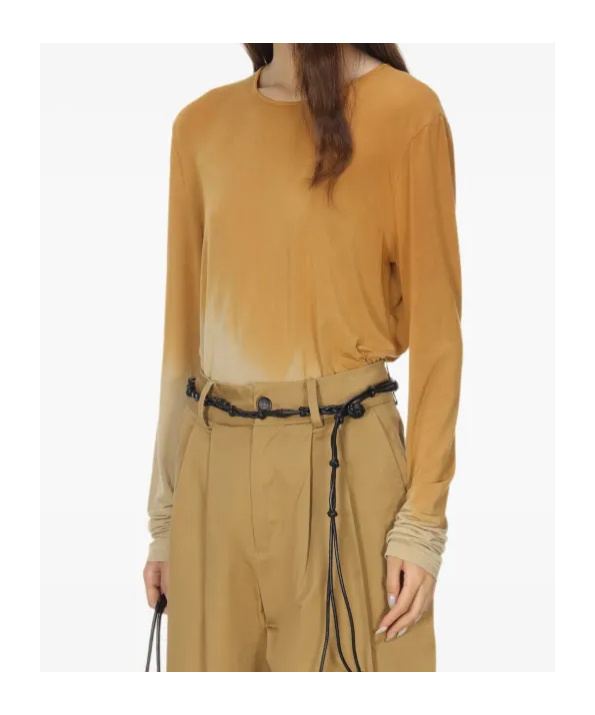 Uma Wang Ombre-effect Long-sleeve T-shirt In Brown