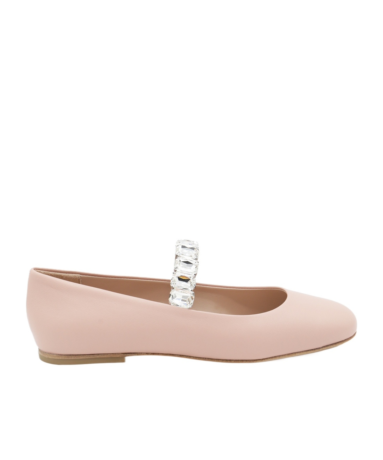 Casadei Crystal-embellished Ballerina Shoes In Nude