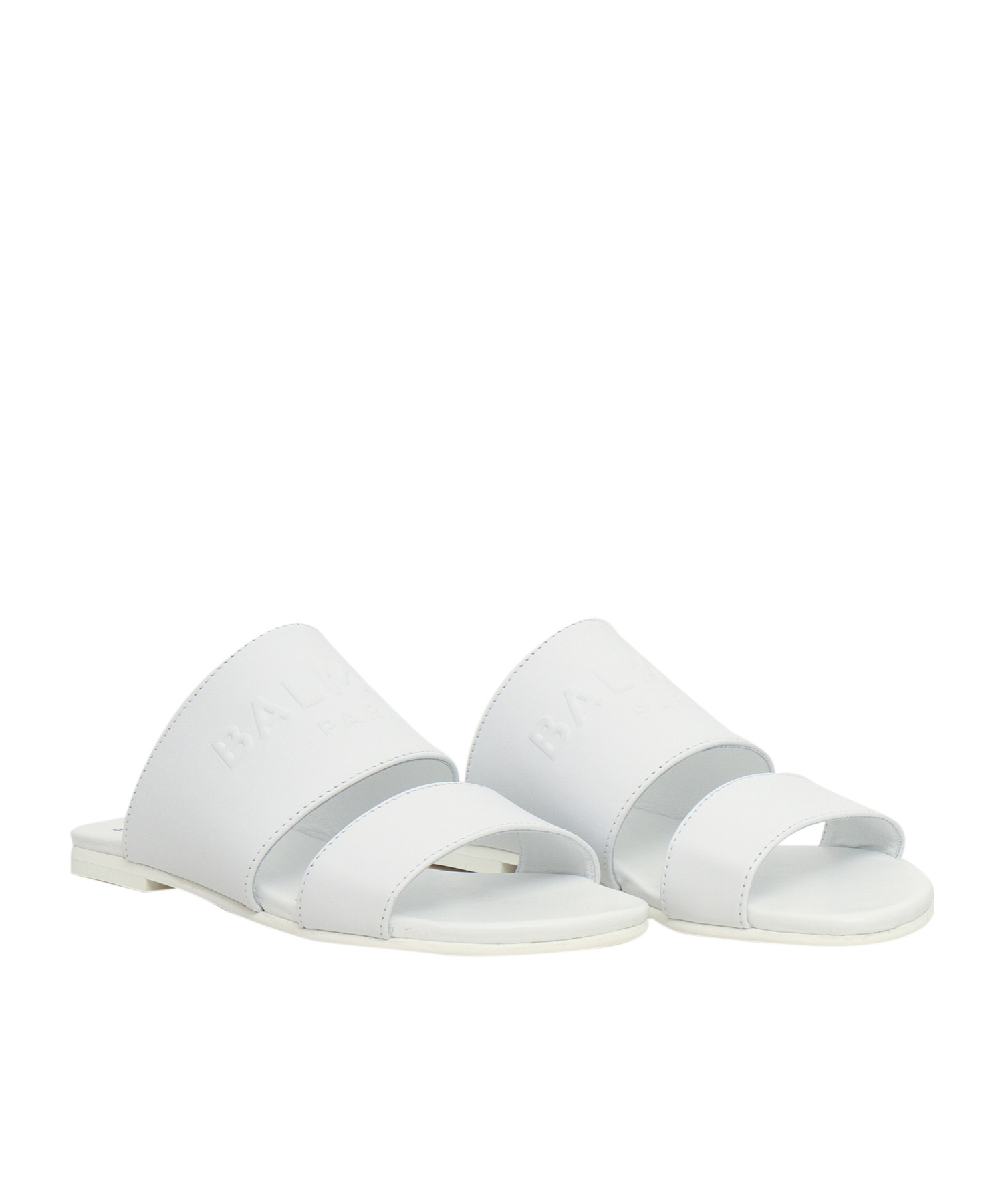 Balmain Open-toed Flat Sandals In White