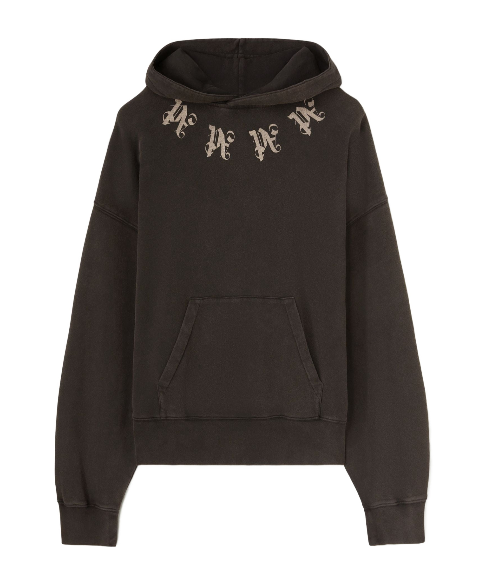 Palm Angels Statement Monogram Hooded Sweatshirt In Black