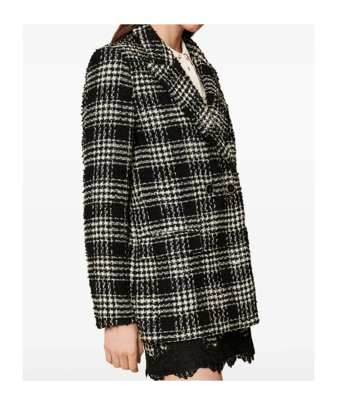 Twinset Longline Blazer Featuring Button Detailing In Black