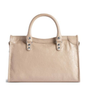 Balenciaga City Small Leather Handbag In Nude