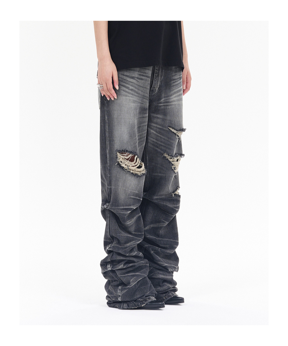 WE11 DONE DENIM TROUSERS WITH BELT LOOPS