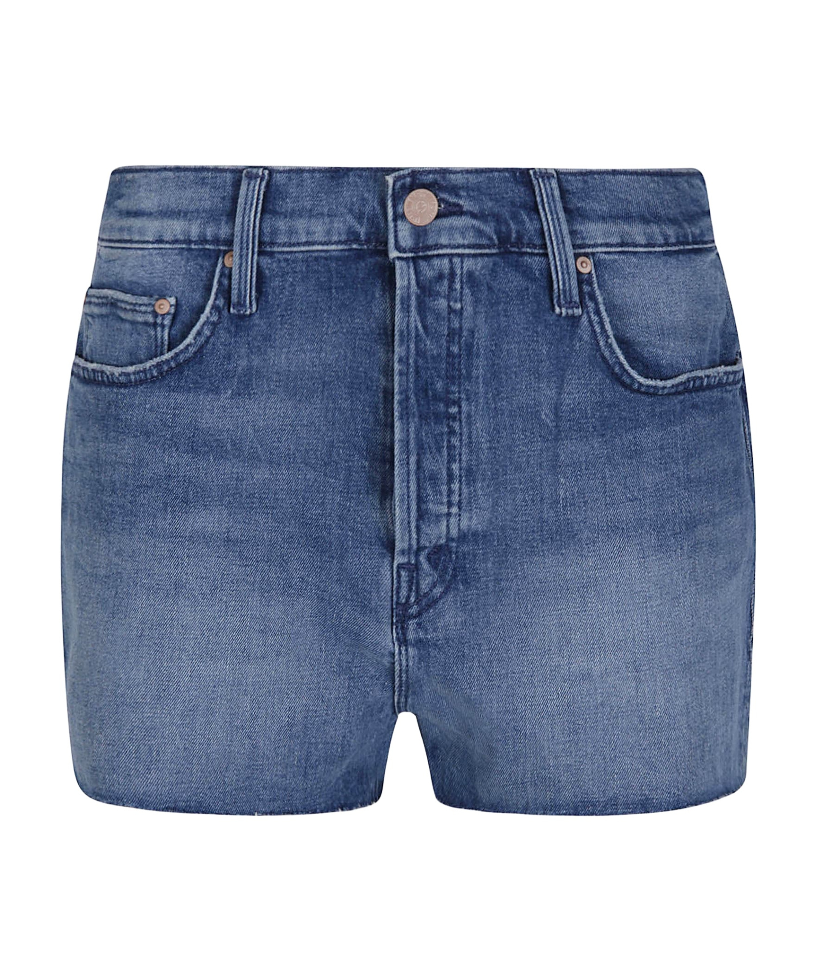 Mother Belt-loop Denim Shorts In Blue