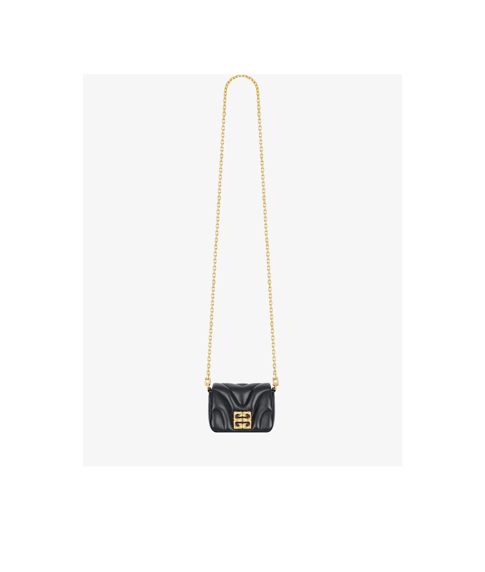 Givenchy Micro 4g Liquid Quilted Shoulder Bag In Black