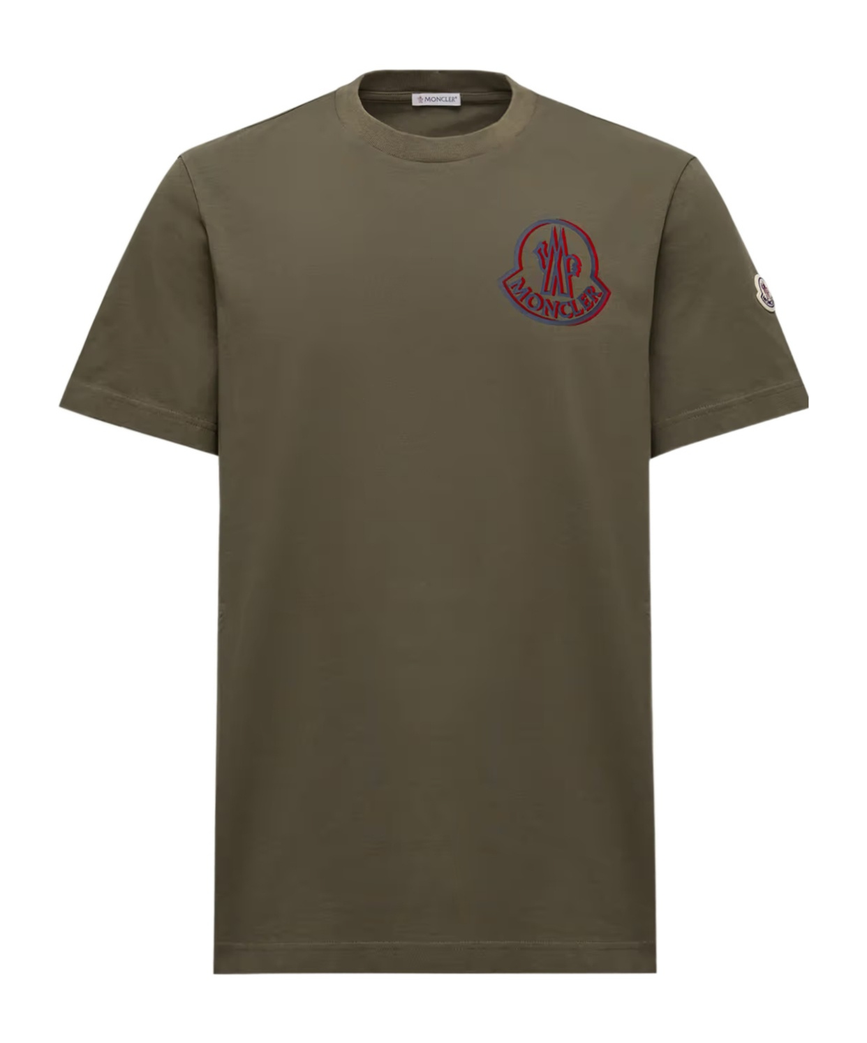 Moncler Logo Patch Crew Neck T-shirt In Green