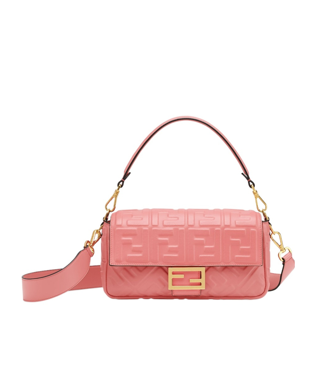 Shop Fendi Medium Baguette Shoulder Bag In Pink