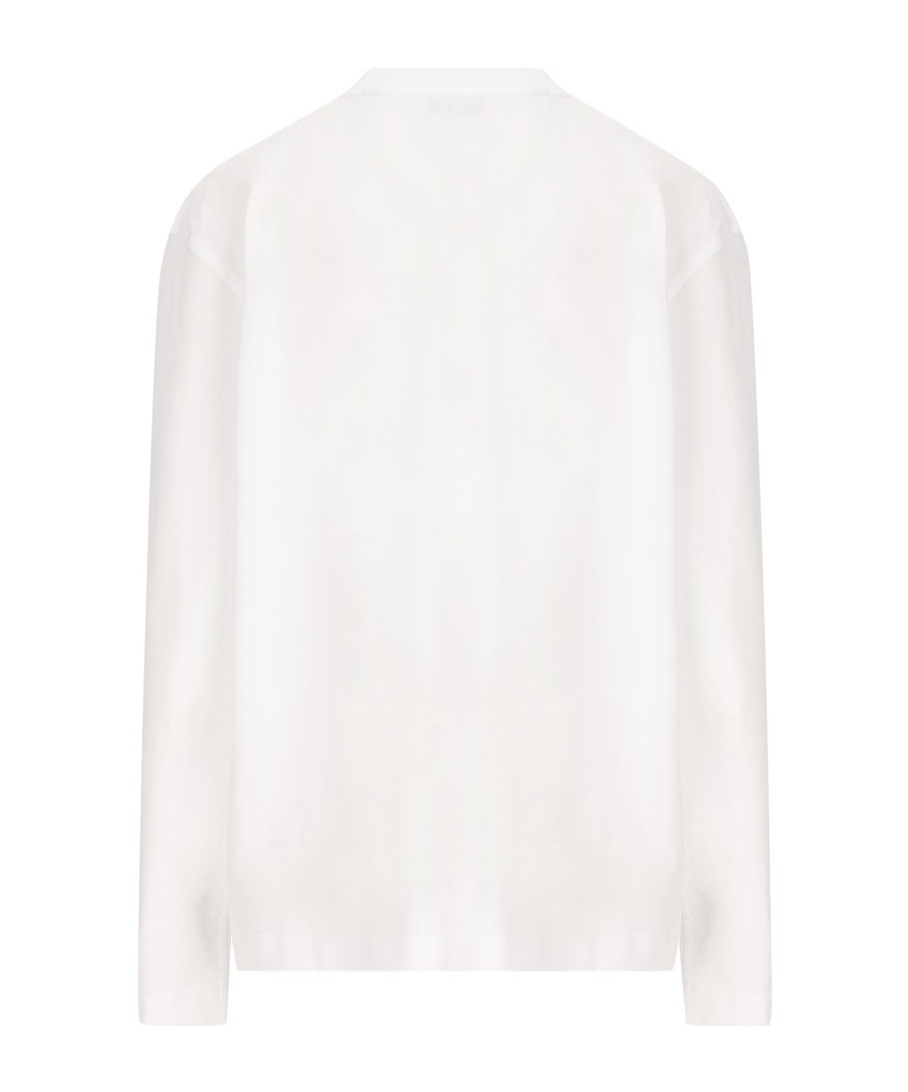 Burberry Crew Neck Graphic Print Long Sleeves Top In White