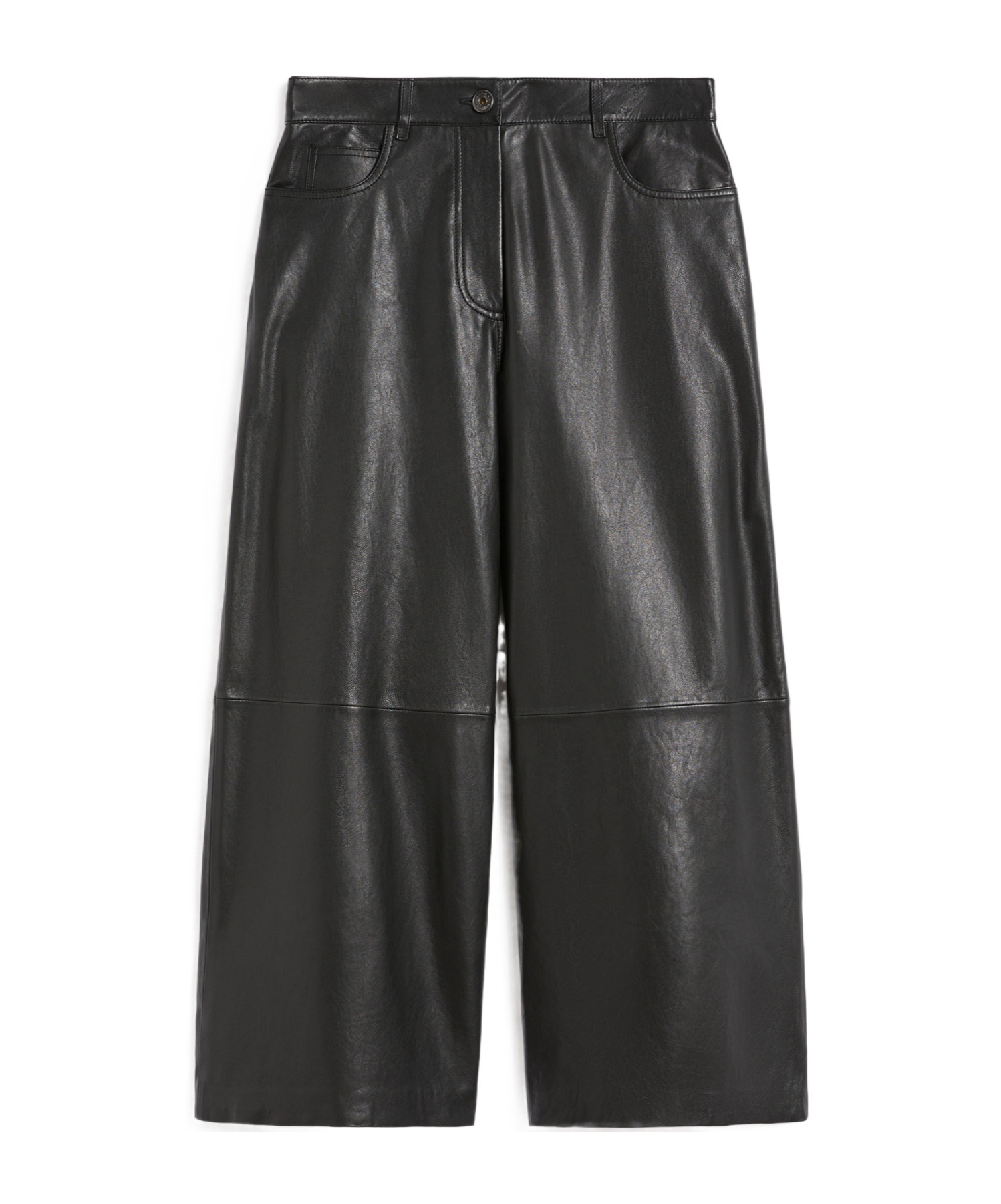 Weekend Max Mara Leather Panelled Trousers In Black