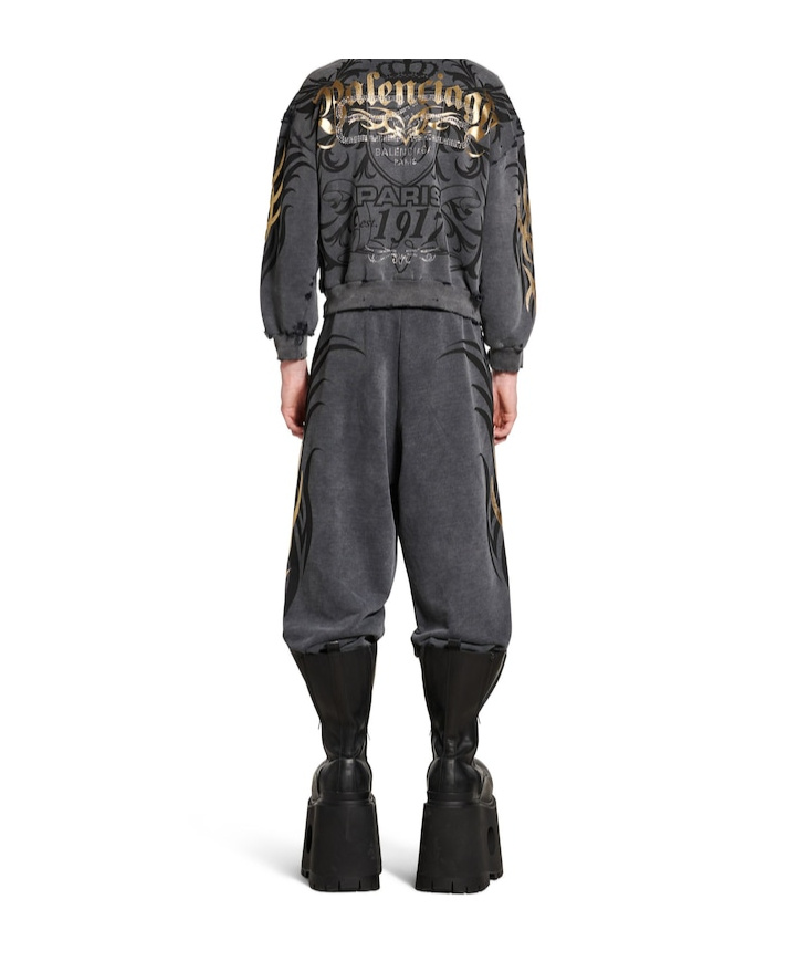 Balenciaga Fading Effect Sweatpants In Black